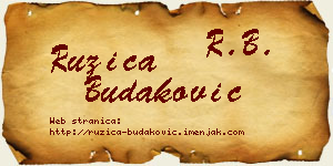Ružica Budaković vizit kartica